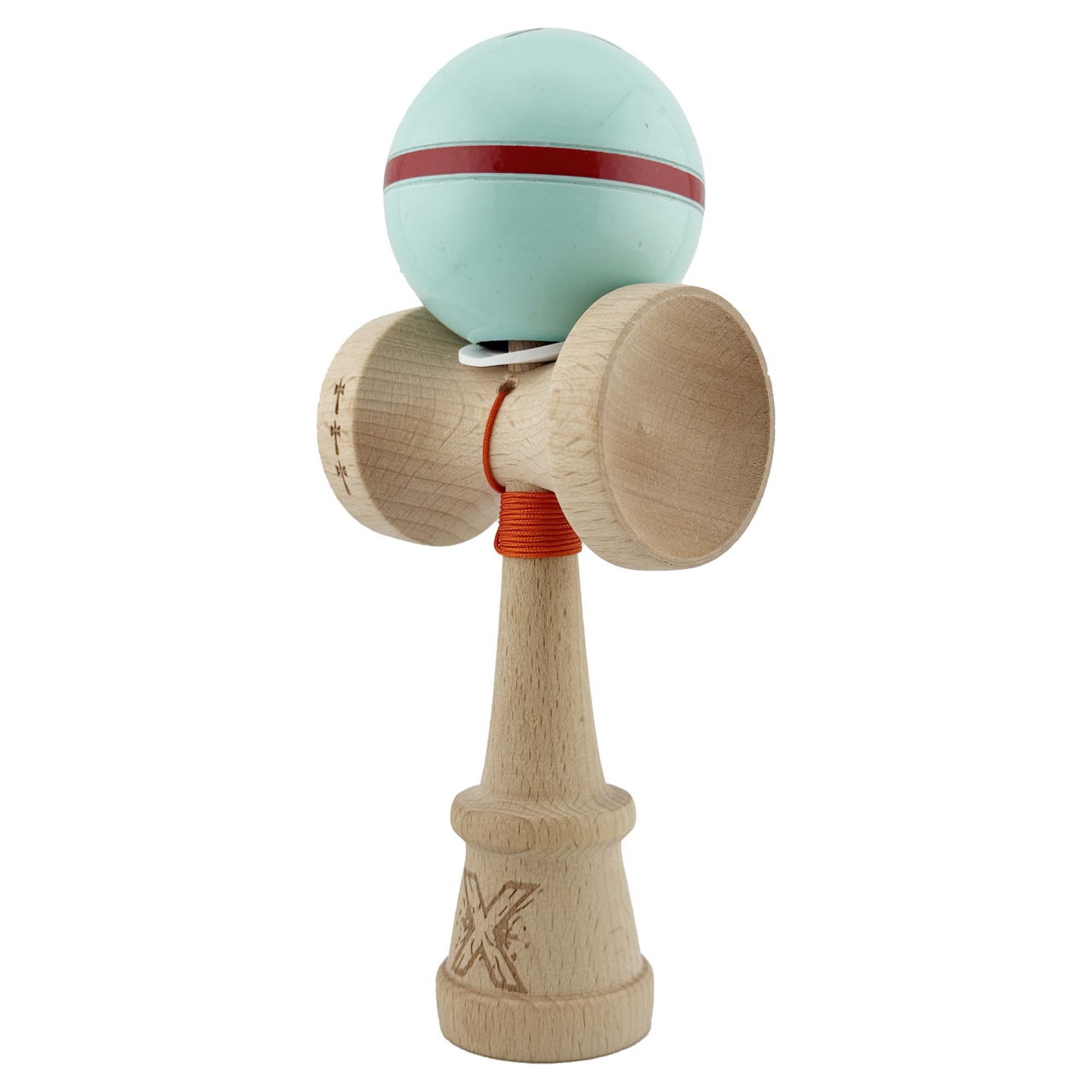 Kendama X Originala Silken, Profesionala, Flippy, Cupe Mari KING SIZE V3, Super Sticky, Gaura in Baza, Rulment Metalic, din lemn 18 cm, Ata 62/65 cm, Verde Mint [3]