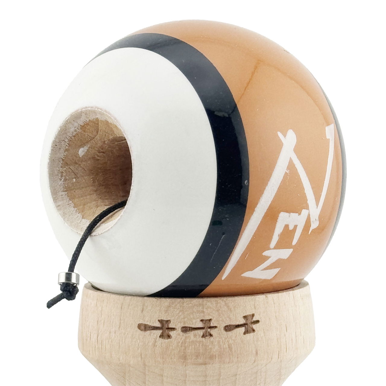 Kendama X Zen Series Originala, Profesionala, Flippy, Cupe Mari KING SIZE V3, Super Sticky, Gaura in Baza, Rulment Metalic, din lemn 18 cm, Ata 62/65 cm, Maro [7]