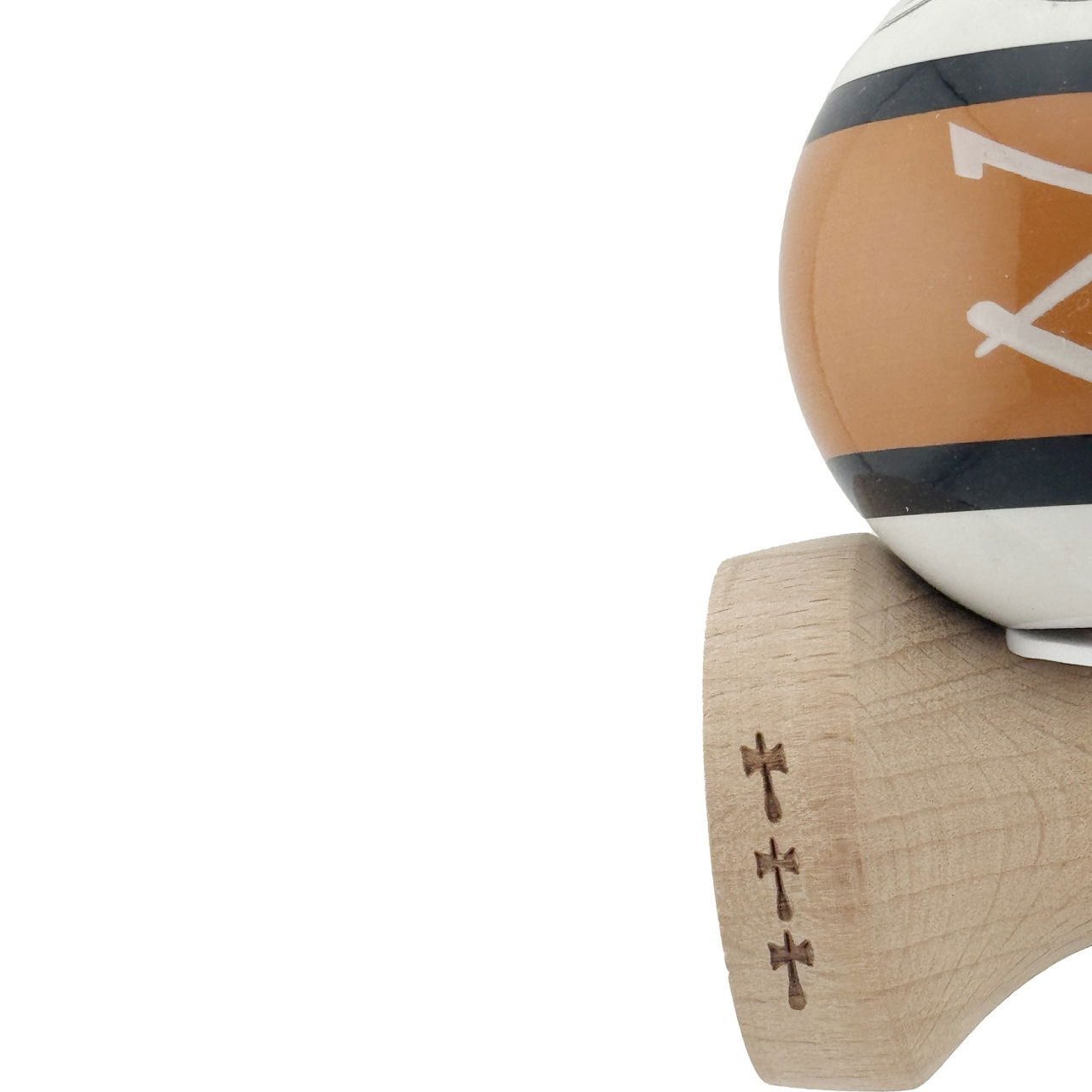 Kendama X Zen Series Originala, Profesionala, Flippy, Cupe Mari KING SIZE V3, Super Sticky, Gaura in Baza, Rulment Metalic, din lemn 18 cm, Ata 62/65 cm, Maro [8]