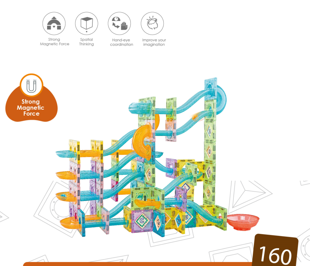 Labirintul meu magnetic - 160 piese (5.5 cm) [4]