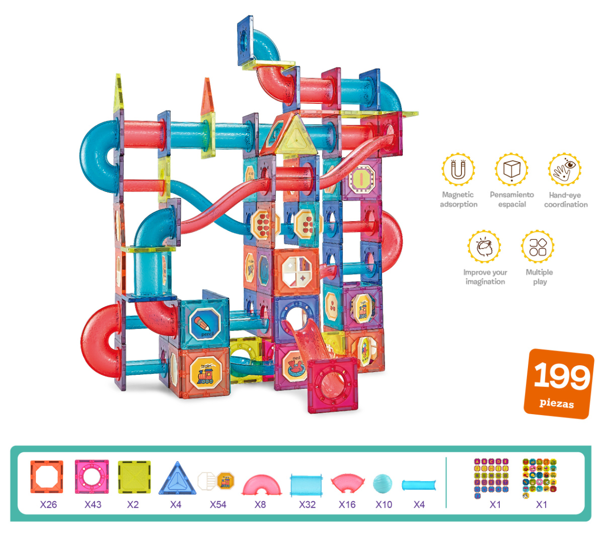 Labirintul meu magnetic - 199 piese (7.5 cm) [4]