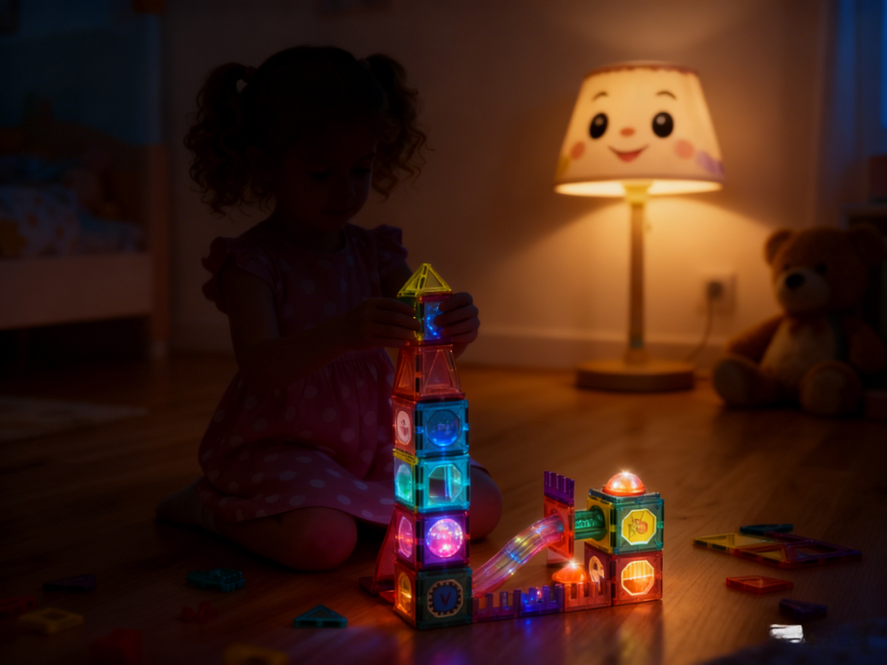 Labirintul meu magnetic cu lumini - 166 piese (7.5 cm) [4]