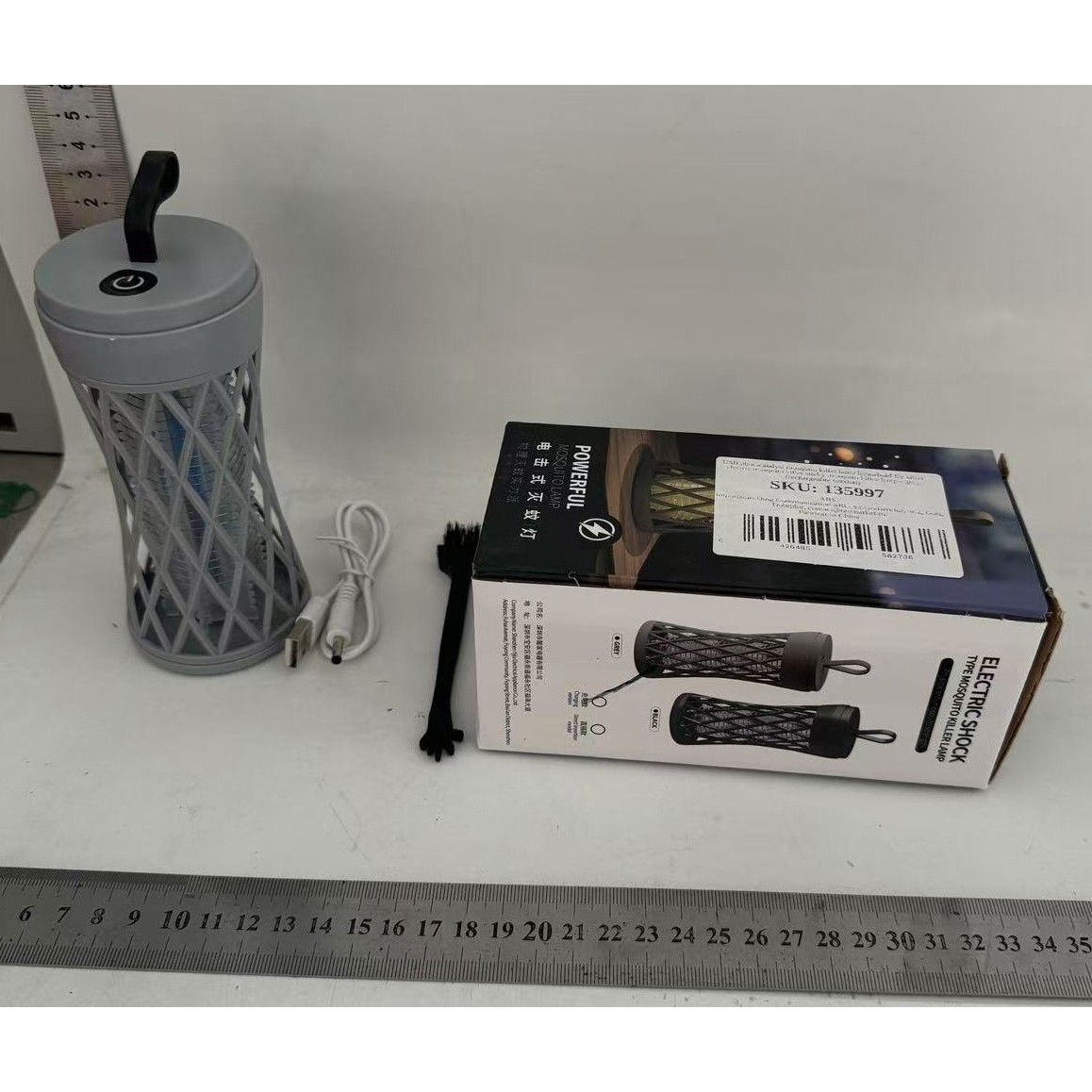 Lampa Anti-Insecte, Flippy, Lumina UV, Electrica, Incarcare USB, 5V, 1A, Silentioasa, 12 x 6 m, Gri [8]