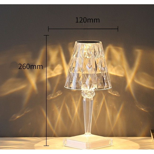 Lampa de birou pe LED RGB 16, Flippy, dimmer tactil, 3 nivele de intensitate, incarcare USB, 3W, Cristal Acrilic, 26x12 cm, cu telecomanda, transparent [7]