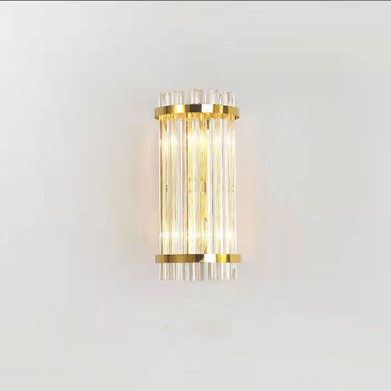 Lampa de Perete in Interior, Flippy, Lampa de Lux pentru Decor de Interior, Corp de Iluminat Tip aplica, din Inox Auriu si Cristal, Lumina Calda Rece Neutra, 35 x 16 cm, Ideal pentru Camere Mici si Me [1]