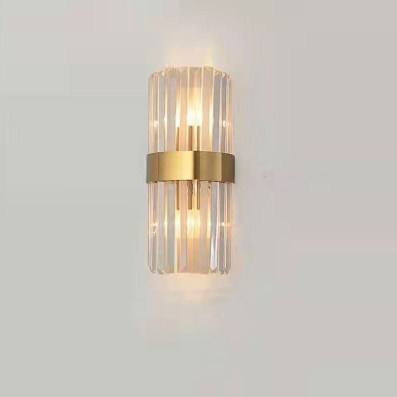 Lampa de Perete in Interior, Flippy, Lampa de Lux pentru Decor de Interior, Corp de Iluminat Tip aplica, din Inox Auriu si Cristal, Lumina Calda Rece Neutra, 30 x 14 cm, Ideal pentru Camere Mici si Me [1]