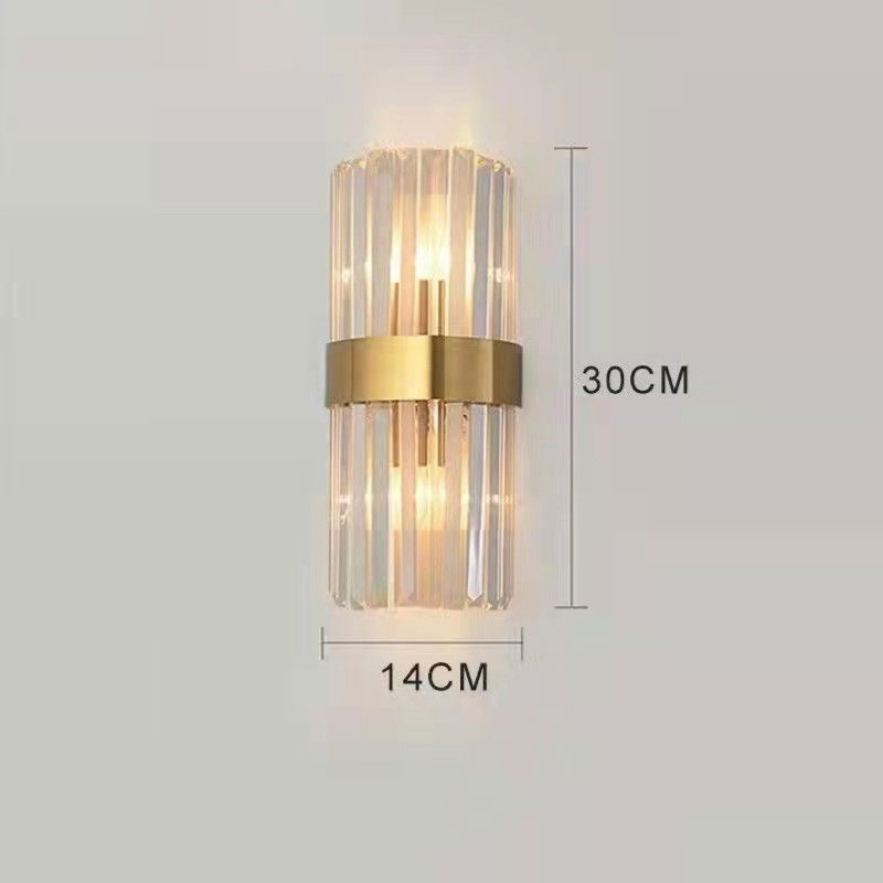 Lampa de Perete in Interior, Flippy, Lampa de Lux pentru Decor de Interior, Corp de Iluminat Tip aplica, din Inox Auriu si Cristal, Lumina Calda Rece Neutra, 30 x 14 cm, Ideal pentru Camere Mici si Me [2]