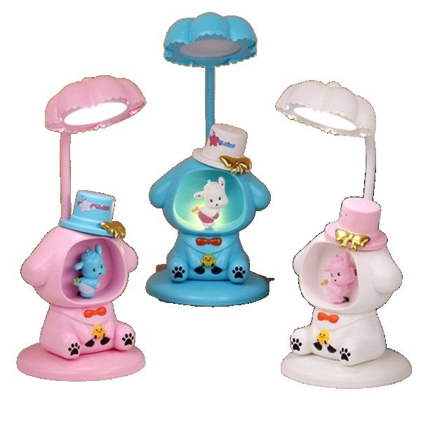 Lampa de Veghe, Flippy, cu Ascutitoare de Creioane, 2 Functii de Lumina, de Birou si de Veghe, Model Catelus, Incarcare USB 10 x 29 cm, Multicolor [1]