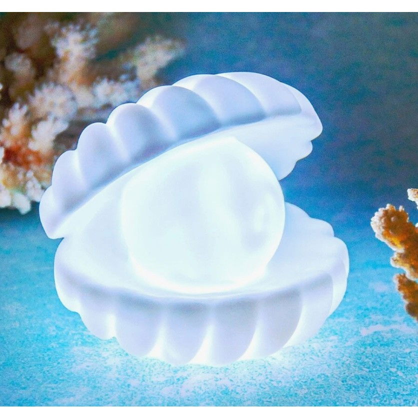 Lampa de Veghe, Flippy, Model Scoica cu Perla, Lumina Calda, 6x5 cm, Led, Baterii Incluse 3 x LR44, Alb [3]