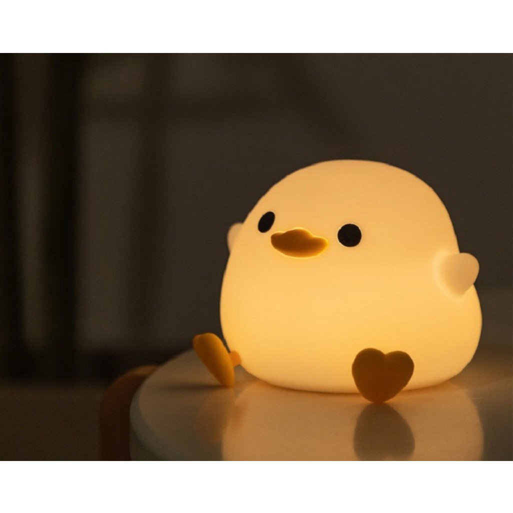 Lampa de Veghe pentru Copii, Flippy, din Silicon, Senzor Tactil, Model Ratusca, Lumina Calda, Timer Automat, Protectie pentru Ochi, Incarcare USB Putere 0.5W, Capacitate Baterie Incorporata 800mAh, 12 [7]