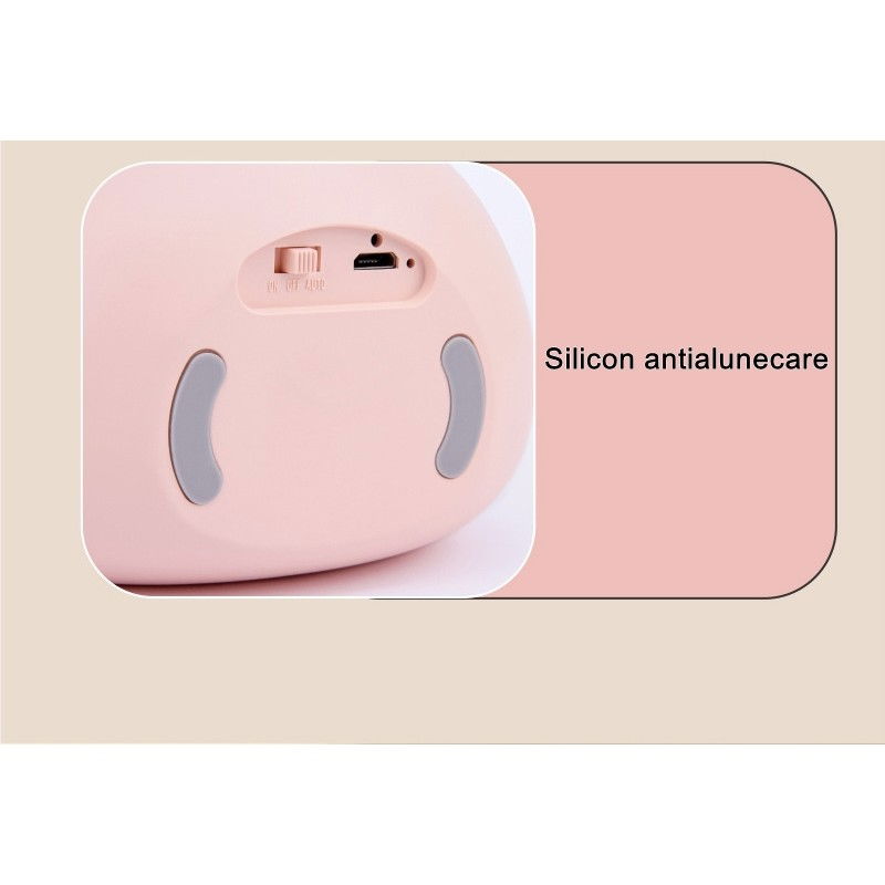 Lampa de veghe portabila cu 2 moduri de functionare Flippy, silicon non-toxic, reincarcabila USB, senzor miscare, roz, iepuras [12]