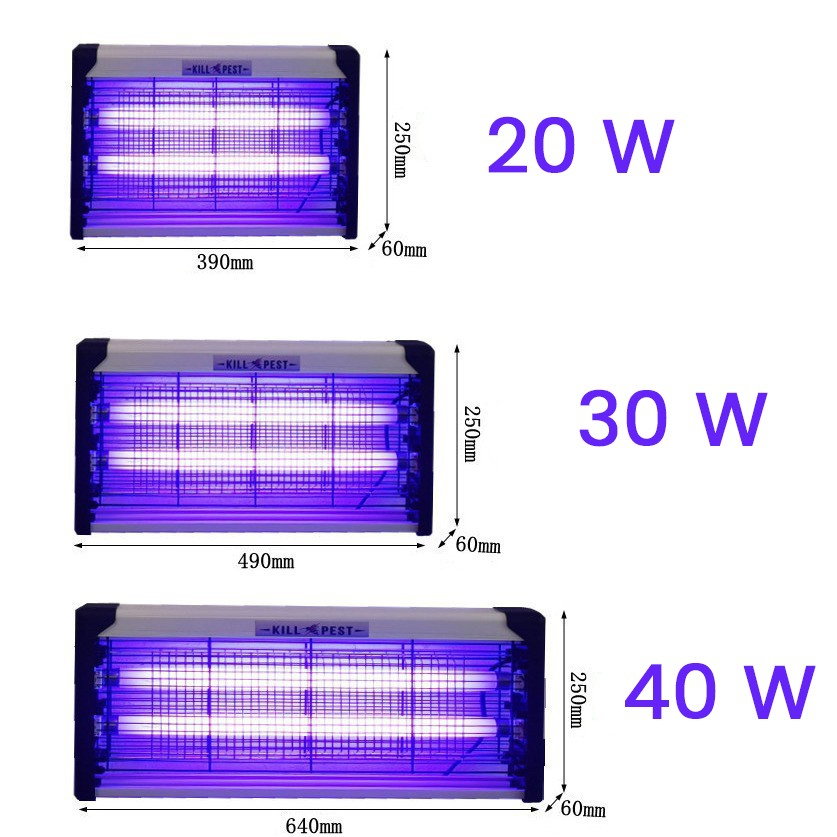 Lampa Electrica Anti Insecte, Flippy, Lumina Neon, 2 tuburi cu putere de 30W, Suspensie Perete, Carcasa din Plastic Metalica, 49 x 25 x 6 cm, Alb Negru [3]