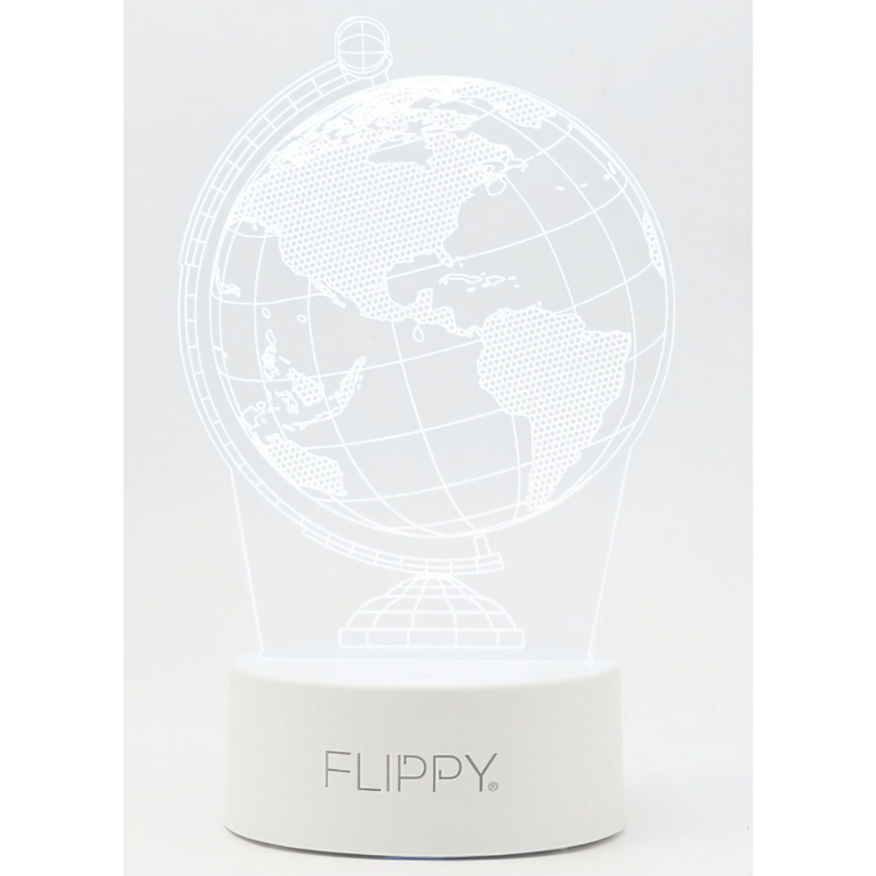 Lampa LED decorativa, Flippy, 3D, Globul Pamantesc, doua moduri de alimentare USB si baterii, 20 cm inaltime, din material acril si lumina multicolora, alb [6]