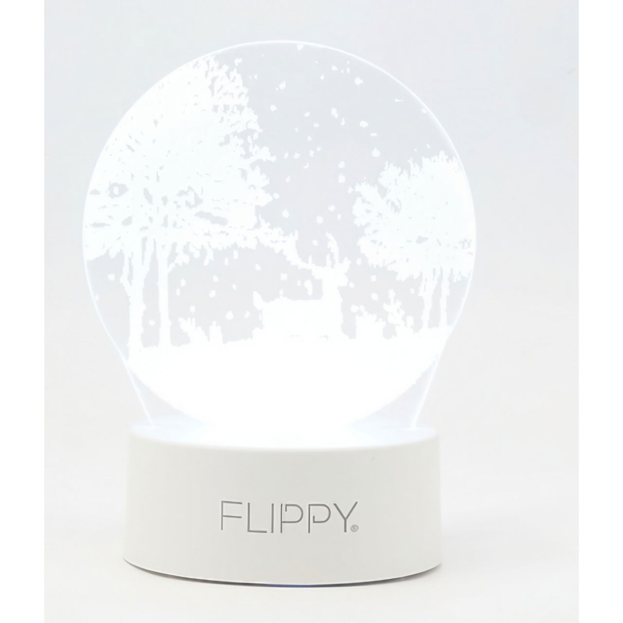 Lampa LED decorativa, Flippy, 3D, Peisaj de iarna, cu telecomanda, doua moduri de alimentare USB si baterii, 20 cm inaltime, din material acril si lumina multicolora, alb [6]