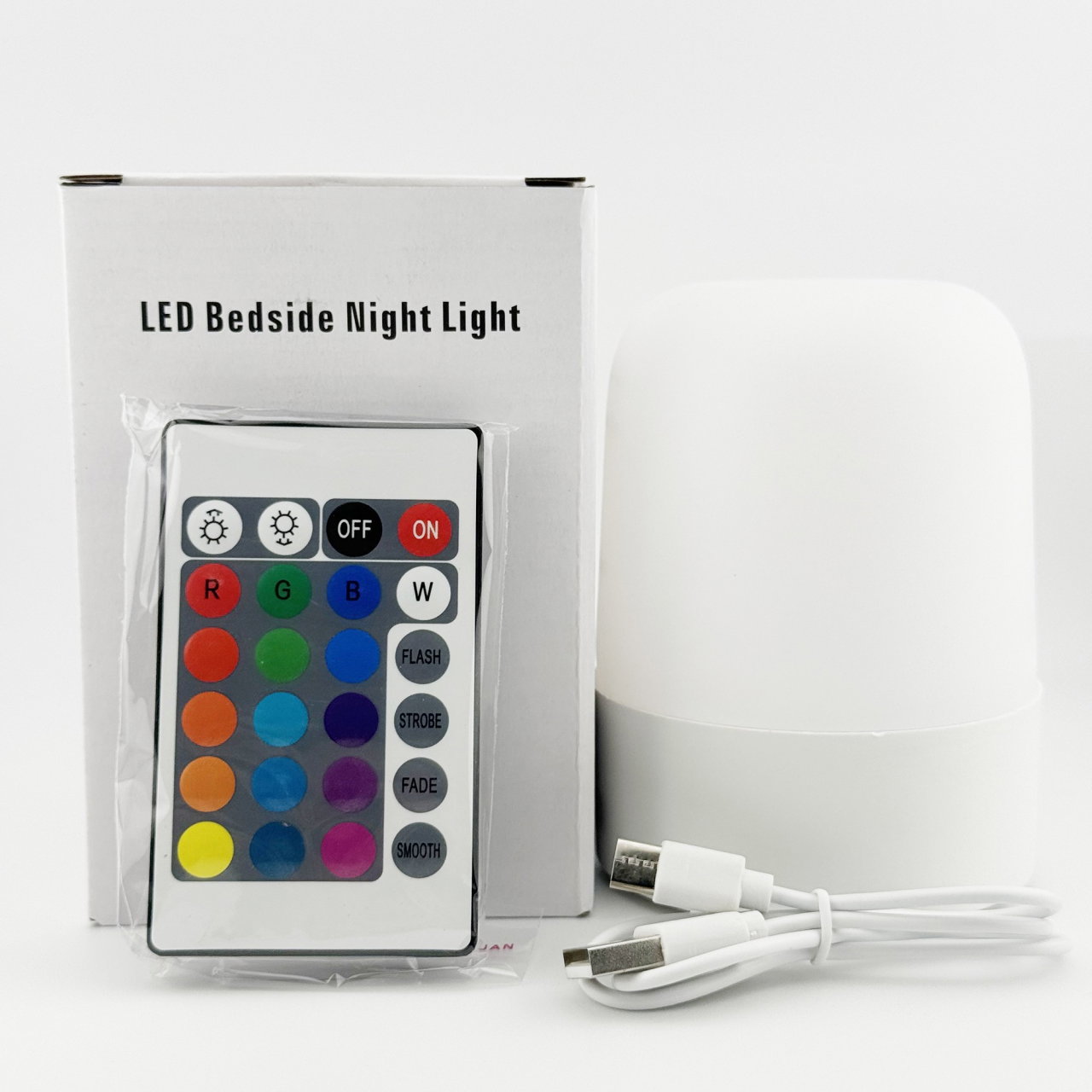 Lampa LED Reincarcabila, Flippy, Control tactil, Lumina in 3 culori albe, Lampa pentru Dormitor, 16 Culori RGB, Lumina de Noapte in Camera Copiilor, 11 x 8 x 8 cm, Alb [9]