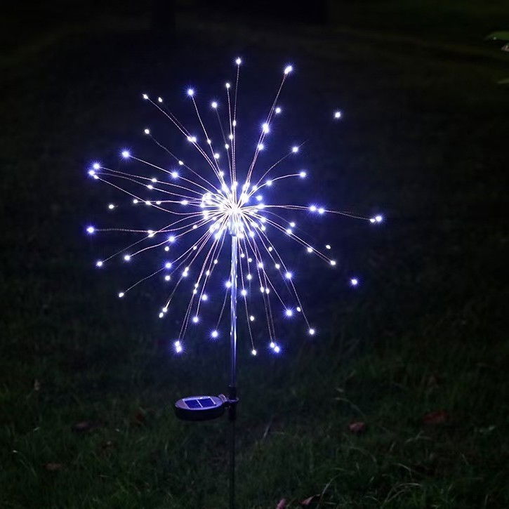 Lampa Solara, Flippy, Decor Gradina, Model Fireworks/Artificii, din Sarma de Cupru, 120 LED-uri, 55W, 90 cm, Alb Rece [4]