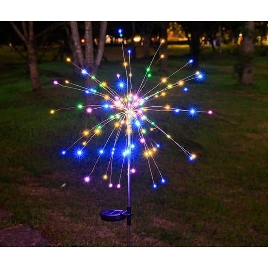 Lampa Solara, Flippy, Decor Gradina, Model Fireworks/Artificii, din Sarma de Cupru, 120 LED-uri, 55W, 90 cm, Multicolor [1]