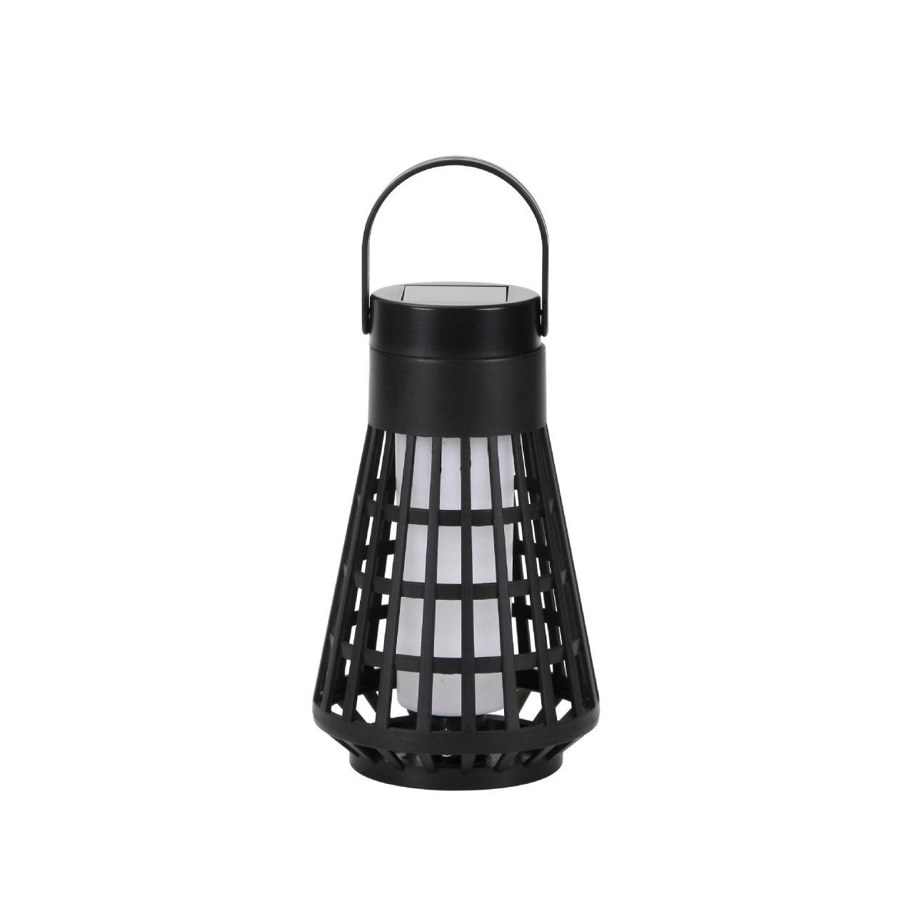Lampa Solara pentru Gradina, Flippy, Reincarcabila de la Soare, Model Felinar, Portabila cu Picior, Lumina Calda, 12 cm, Negru [1]