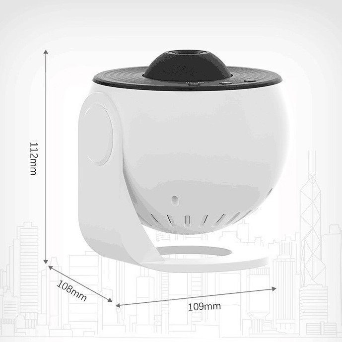 Lampa Tip Proiector Galaxie, Flippy, pentru Dormitor, Tematica Cer Instelat, Model Glob, HD, Rotire 360 de Grade, 13 Imagini, Incarcare USB, 5 W, 11.2x10.8x10.9 cm, Alb Negru [8]