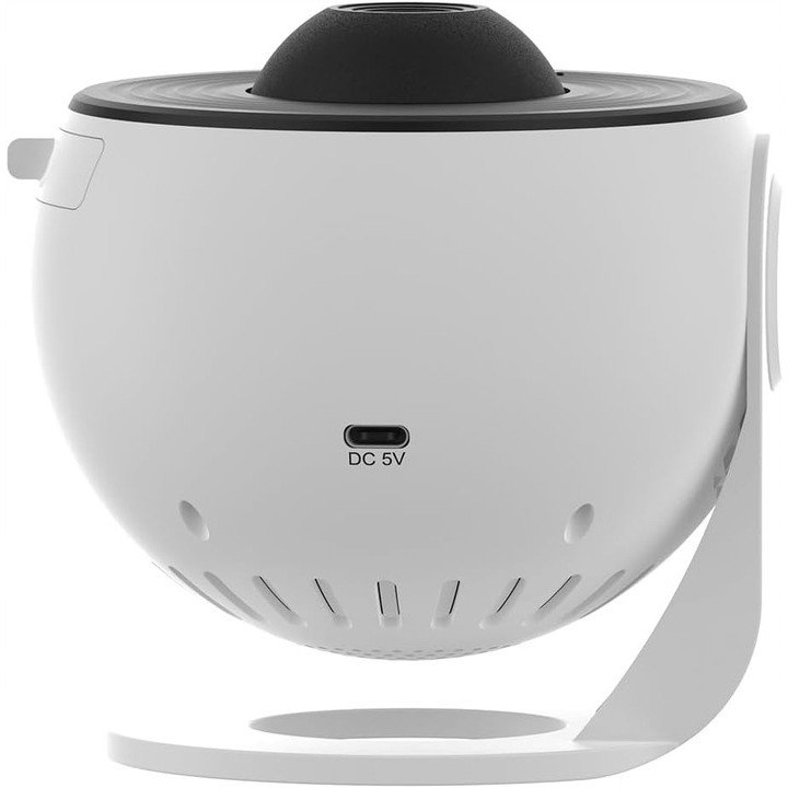 Lampa Tip Proiector Galaxie, Flippy, pentru Dormitor, Tematica Cer Instelat, Model Glob, HD, Rotire 360 de Grade, 20 de Imagini, Incarcare USB, 10 W, 15x15 cm, Alb Negru [4]