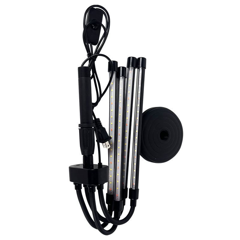 Lampa UV pentru cresterea plantelor, Flippy, conectare la retea, 20W, 4 capete, 72 LED-uri, ajustabila pana la 66.5 cm, Lumina Alb Mov  [4]