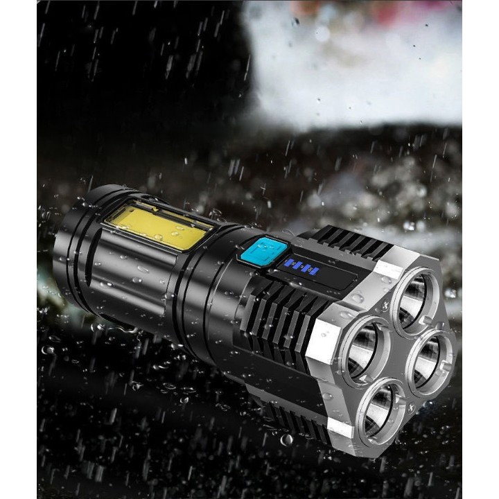 Lanterna LED Tactica 2 in 1, Flippy, 4 Moduri de Iluminare, Tip Proiector COB, Rezistenta la Apa, Reincarcabila, USB, Lanterna de Drumetii, 13.6 x 5 cm, Negru [8]