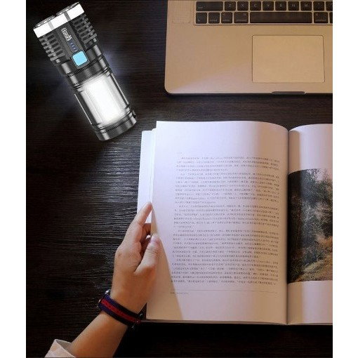 Lanterna LED Tactica 2 in 1, Flippy, 4 Moduri de Iluminare, Tip Proiector COB, Rezistenta la Apa, Reincarcabila, USB, Lanterna de Drumetii, 13.6 x 5 cm, Negru [4]