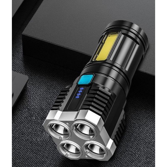 Lanterna LED Tactica 2 in 1, Flippy, 4 Moduri de Iluminare, Tip Proiector COB, Rezistenta la Apa, Reincarcabila, USB, Lanterna de Drumetii, 13.6 x 5 cm, Negru [6]