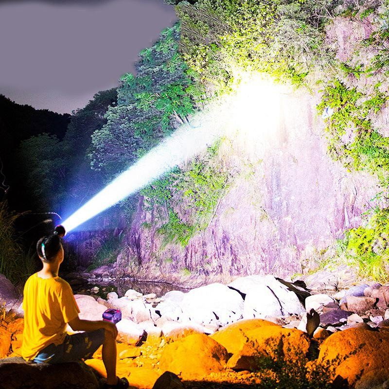 Lanterna Power Bank LED, Flippy, cu Suport pentru Cap, Incarcare USB, Raza 100-200m, 5W, 3 Trepte de Lumina, Afisaj Baterie, Argintiu [4]