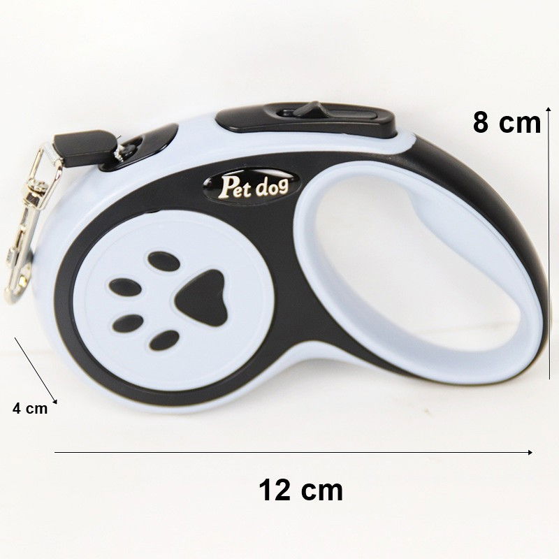 Lesa Automata Retractabila, Flippy, pentru Caini, 3m, 20 kg, ABS, Negru/Bleu, 8x12x4 cm [4]