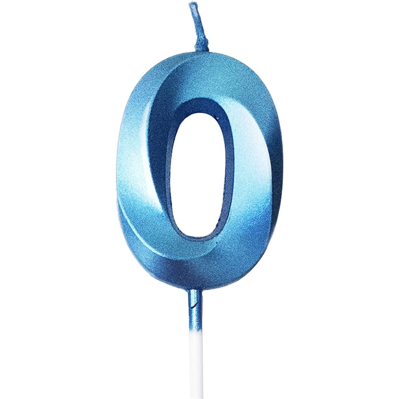 Lumanare Cifra 0, Flippy, Model Diamond, 5 x 3.4 cm, Albastru [1]