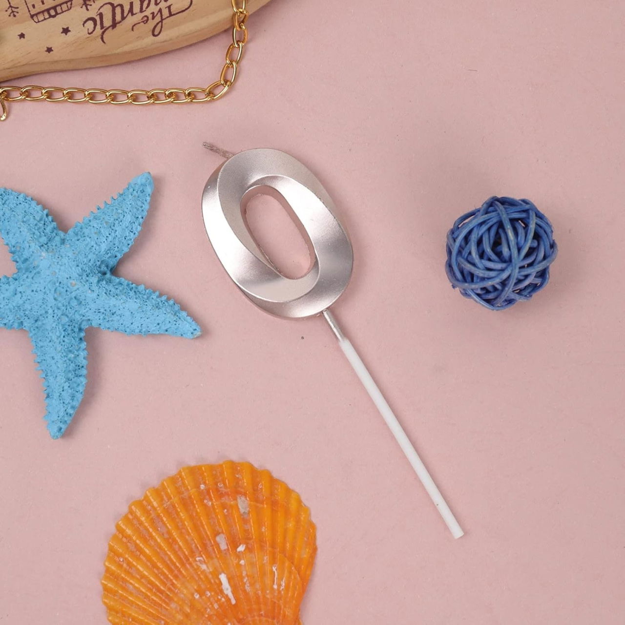 Lumanare Cifra 0, Flippy, Model Diamond, 5 x 3.4 cm, Argintiu [3]