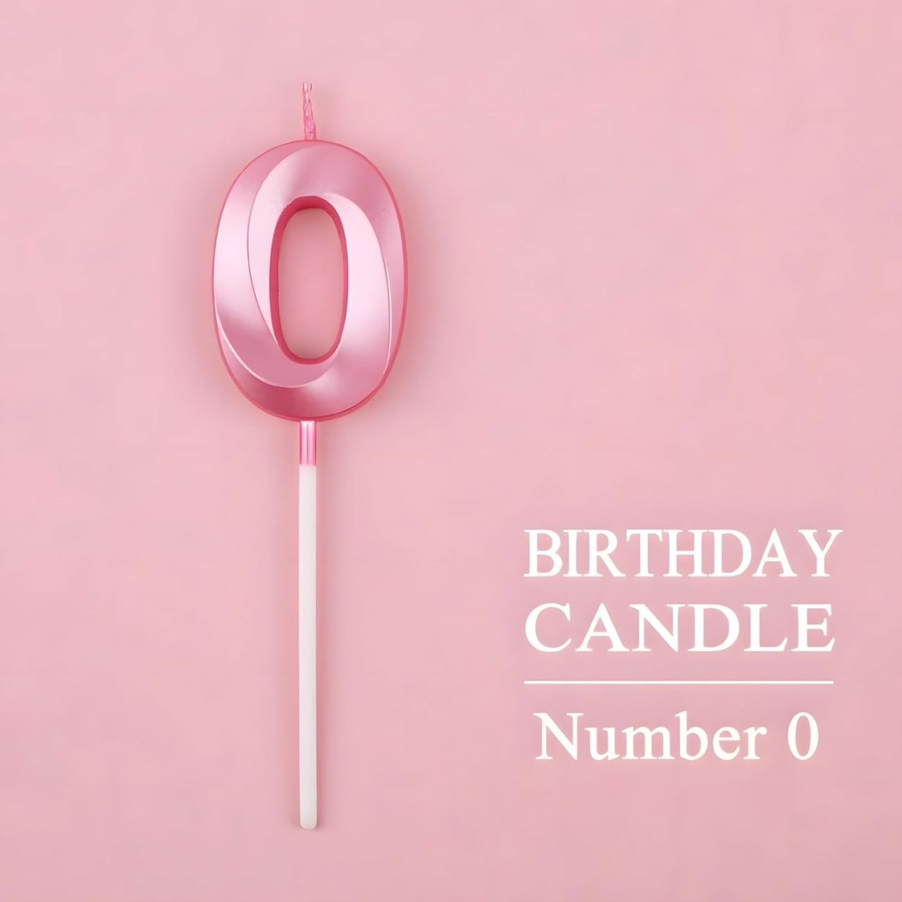 Lumanare Cifra 0, Flippy, Model Diamond, 5 x 3.4 cm, Roz [5]