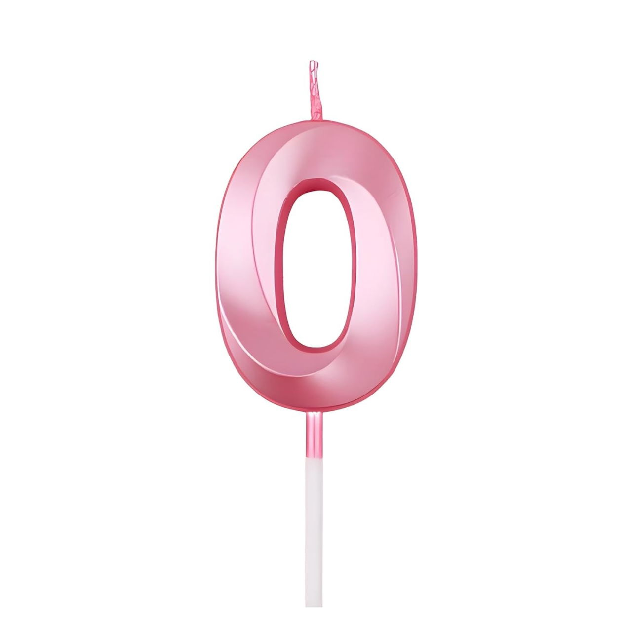 Lumanare Cifra 0, Flippy, Model Diamond, 5 x 3.4 cm, Roz [6]