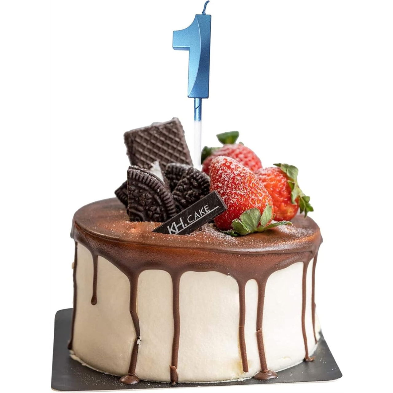 Lumanare Cifra 1, Flippy, Model Diamond, 5 x 3.4 cm, Albastru [2]