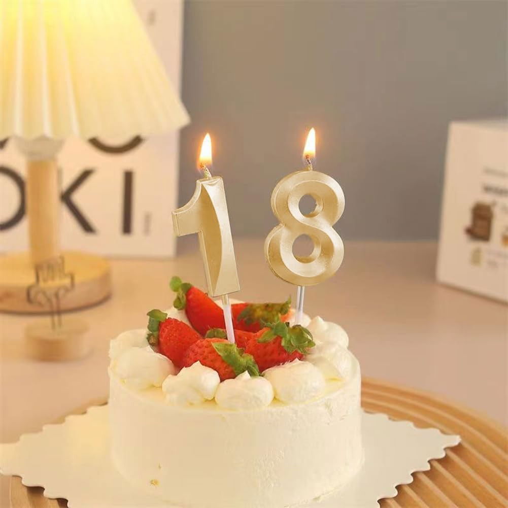 Lumanare Cifra 1, Flippy, Model Diamond, 5 x 3.4 cm, Auriu [6]