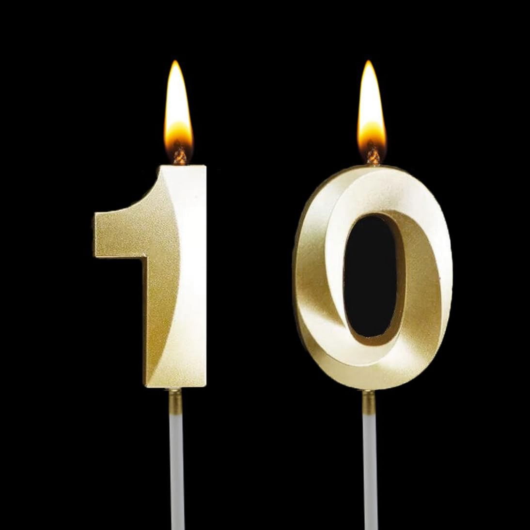 Lumanare Cifra 1, Flippy, Model Diamond, 5 x 3.4 cm, Auriu [7]