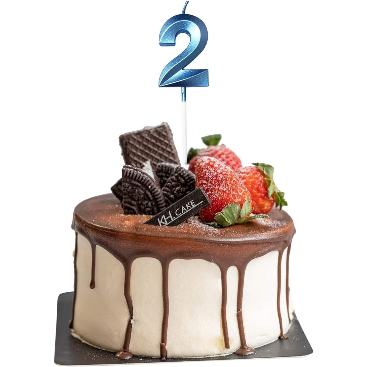 Lumanare Cifra 2, Flippy, Model Diamond, 5 x 3.4 cm, Albastru [3]