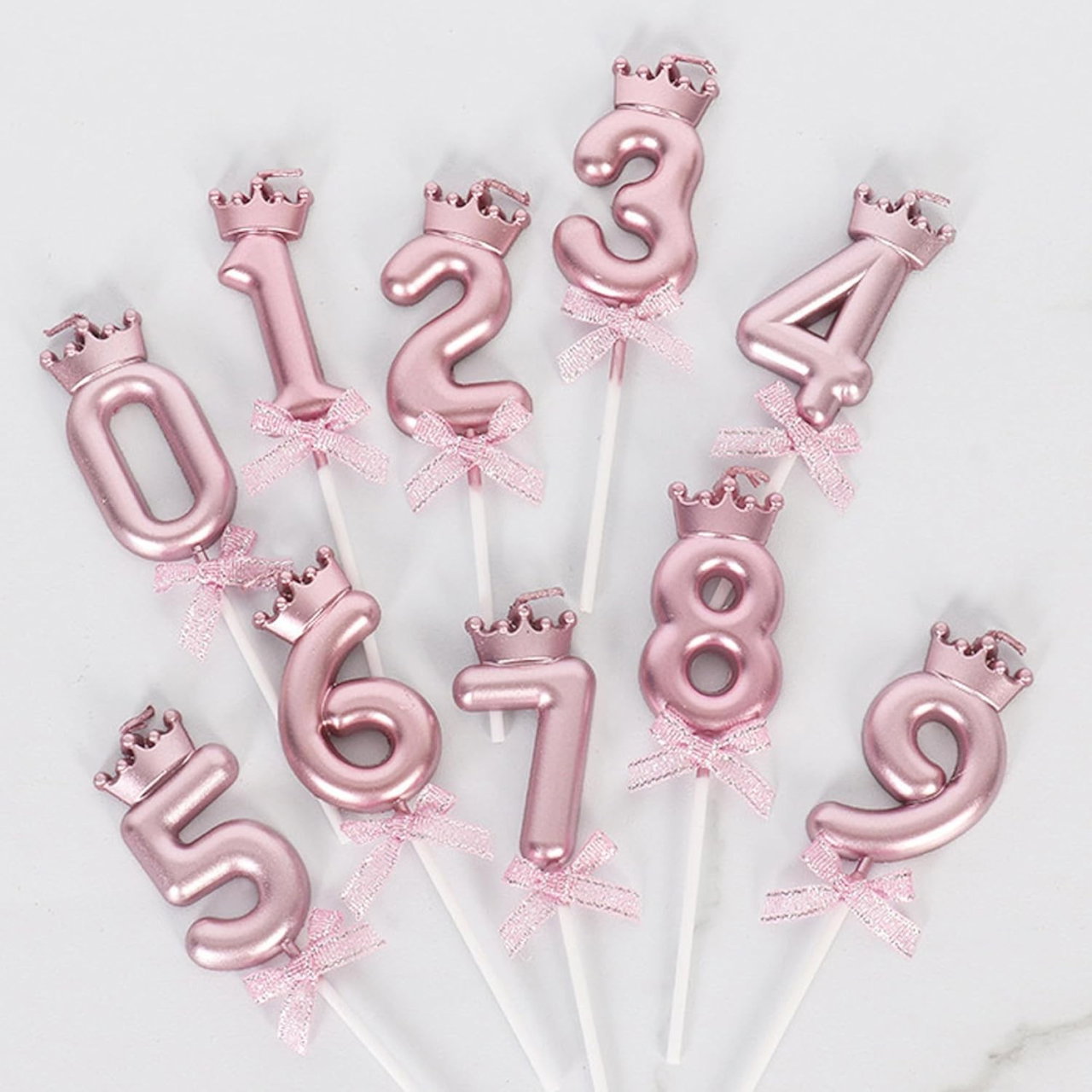 Lumanare Cifra 5, Flippy, Model Coroana cu Fundita, Pentru Tort, 6 x 2.5 cm Mov [4]