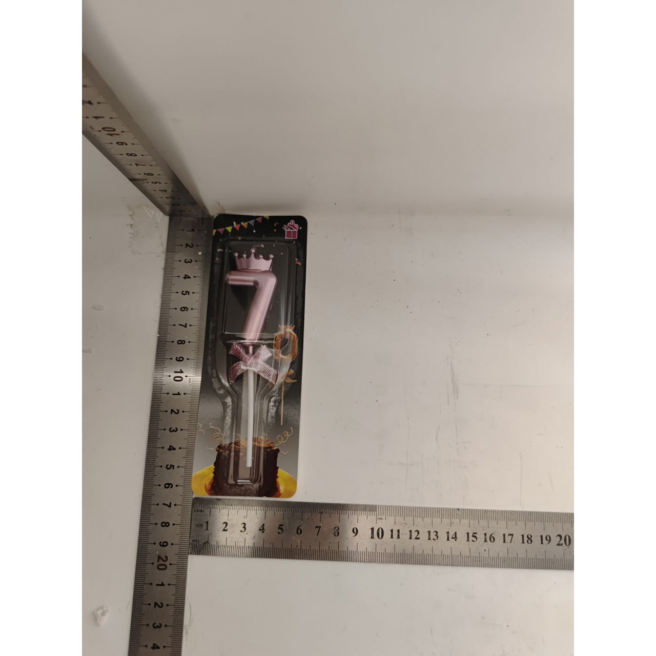 Lumanare Cifra 7, Flippy, Model Coroana cu Fundita, Pentru Tort, 6 x 2.5 cm Mov [6]