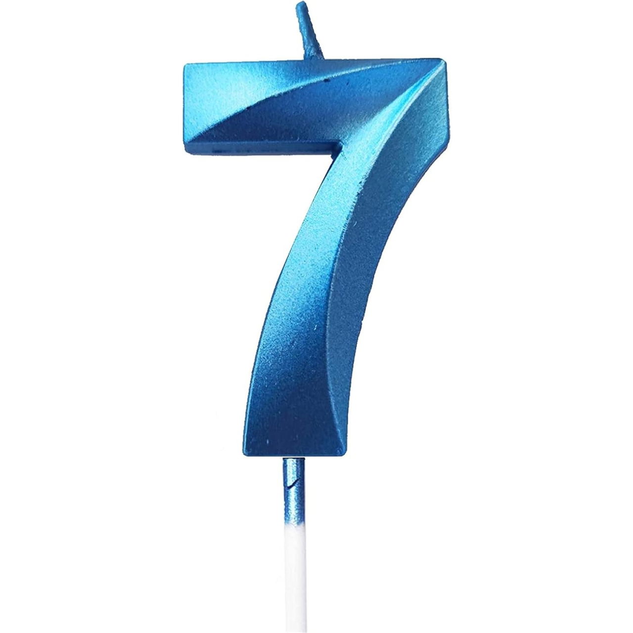 Lumanare Cifra 7, Flippy, Model Diamond, 5 x 3.4 cm, Albastru [1]