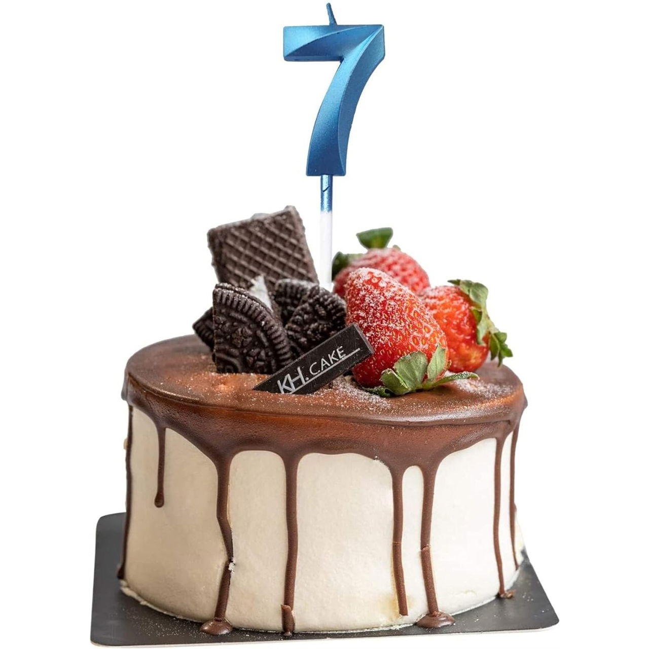 Lumanare Cifra 7, Flippy, Model Diamond, 5 x 3.4 cm, Albastru [3]