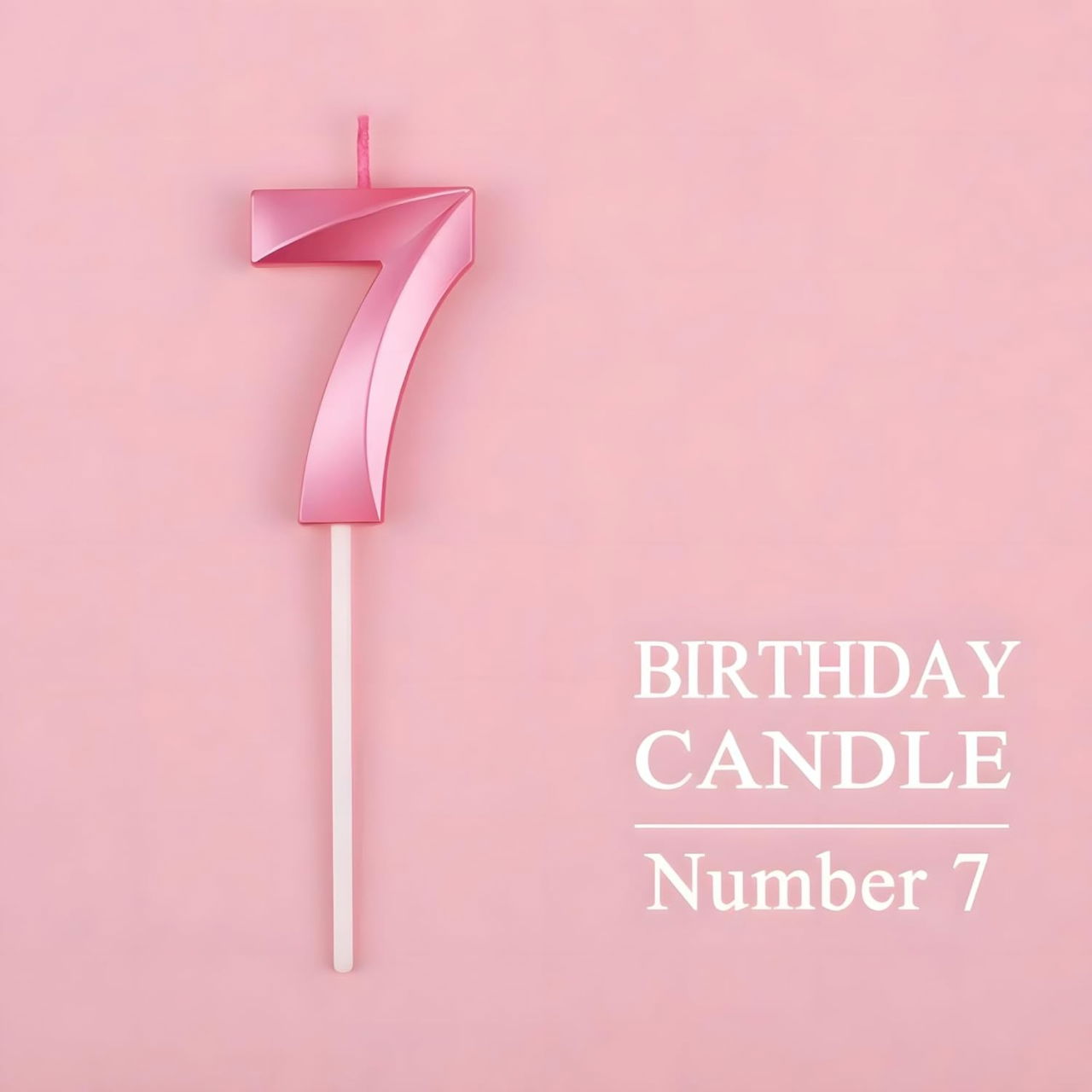 Lumanare Cifra 7, Flippy, Model Diamond, 5 x 3.4 cm, Roz [5]