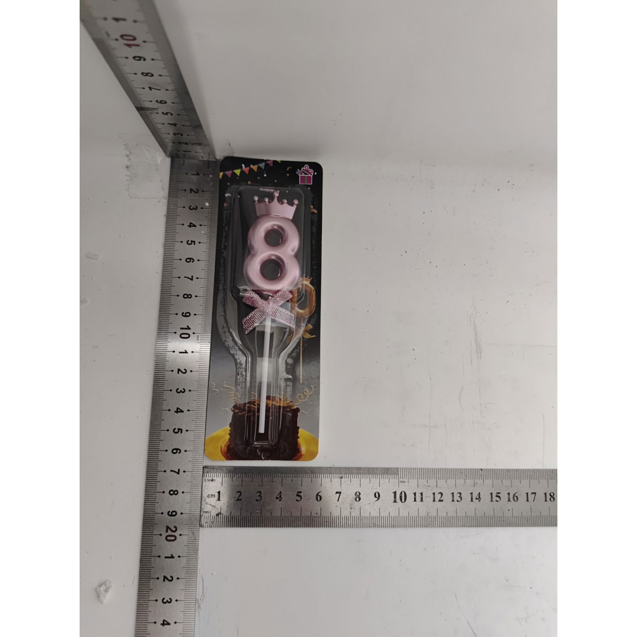 Lumanare Cifra 8, Flippy, Model Coroana cu Fundita, Pentru Tort, 6 x 2.5 cm Mov [6]