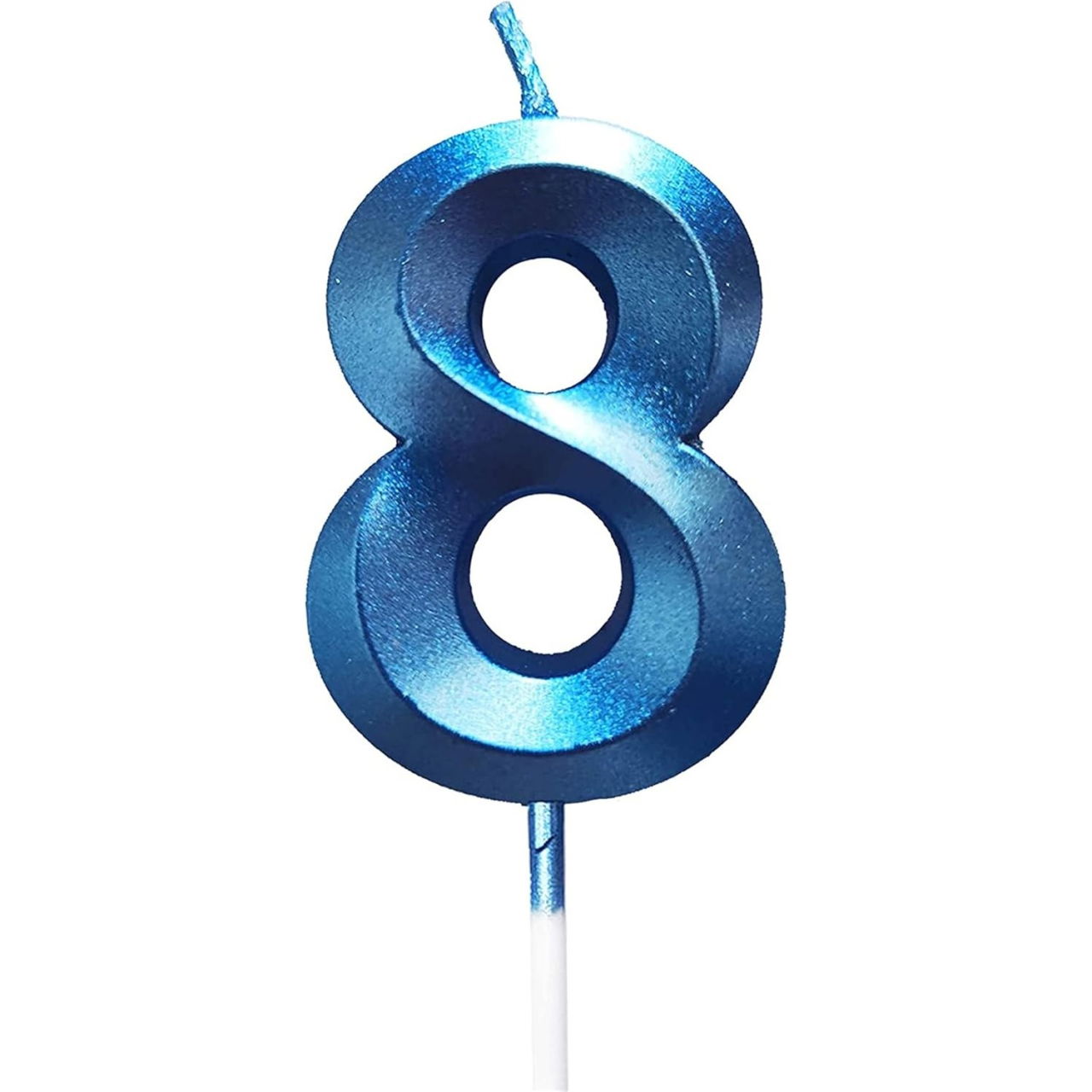 Lumanare Cifra 8, Flippy, Model Diamond, 5 x 3.4 cm, Albastru [1]