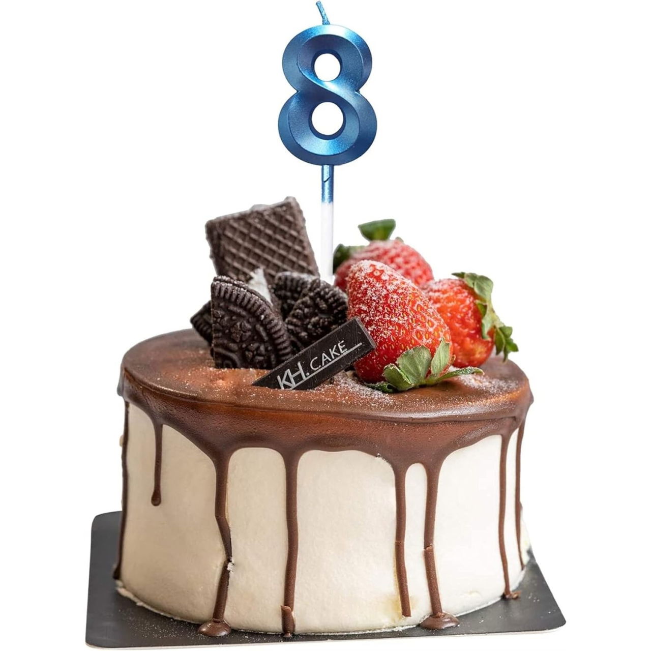 Lumanare Cifra 8, Flippy, Model Diamond, 5 x 3.4 cm, Albastru [3]