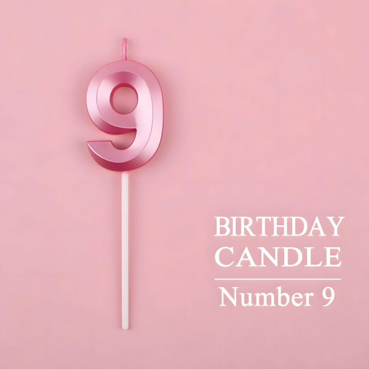 Lumanare Cifra 9, Flippy, Model Diamond, 5 x 3.4 cm, Roz [5]