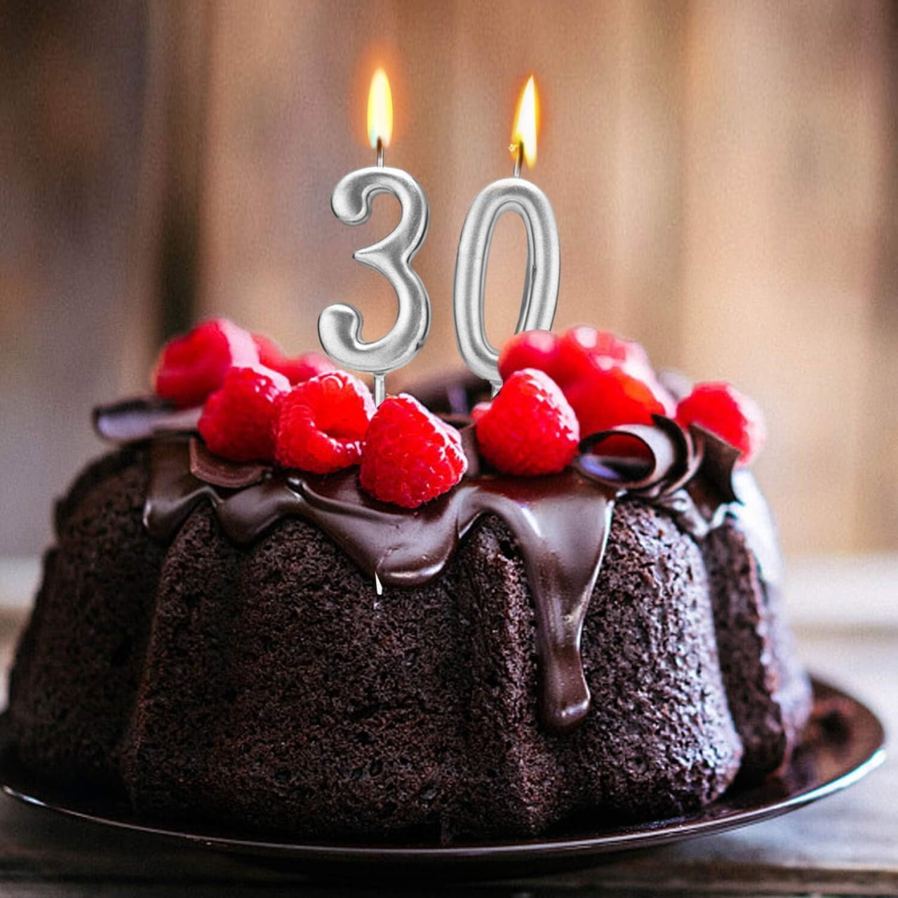 Lumanare de Tort, Flippy, Model Cifra 3, Party, 4.5 x 2.5 cm, din Parafina, Argintiu [4]