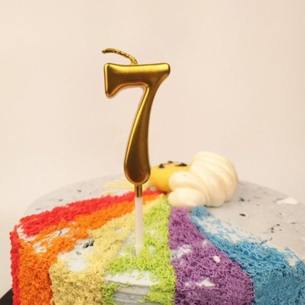 Lumanare de Tort, Flippy, Model Cifra 7, Party, 4.5 x 2.5 cm, din Parafina, Auriu [2]
