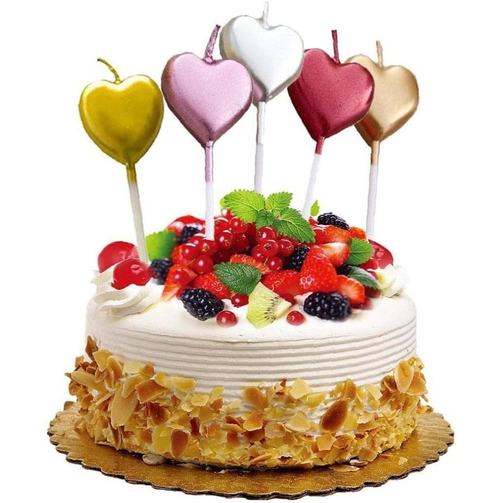 Lumanare de Tort, Flippy, Model Inima, Party, 8.5 x 3 cm, Albastru [6]